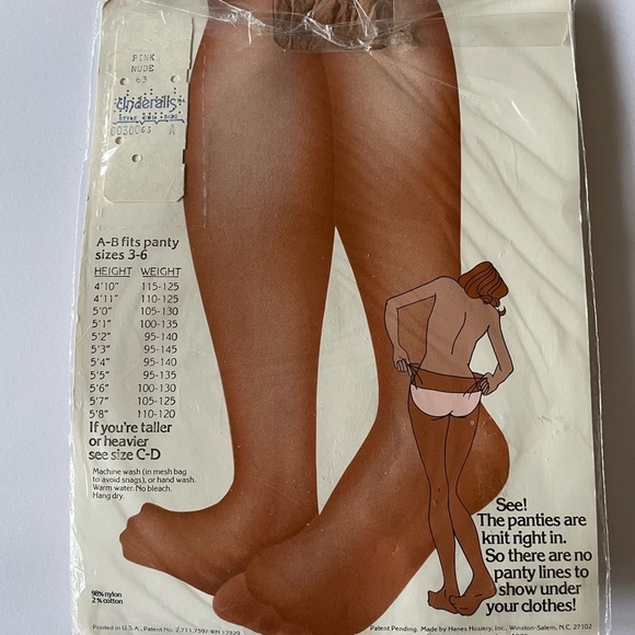 Underalls Coloralls Pantyhose Size AB Pink Panty Nude Legs Sandalfoot Vtg 1985 - Picture 5 of 8